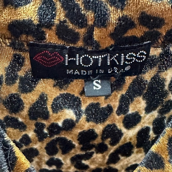 Y2K Hot Kiss leopard print velvet turtleneck top size S - Picture 3 of 7